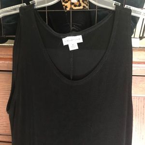 Coldwater Creek slinky traveler maxi dress sleeveless round scoop neck black